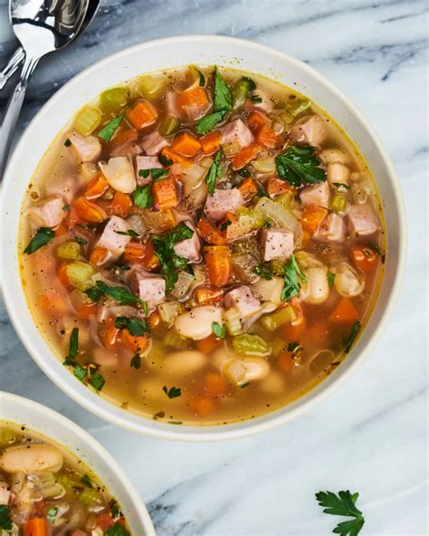 Make A Pot Of Ham And Bean Soup With Your Leftover Ham Recipe In 2020 Ham And Bean Soup