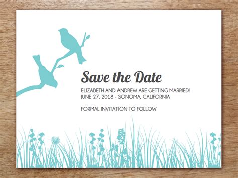 Love Birds Printable Save The Date