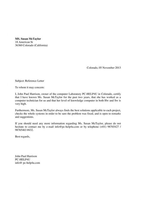 Ejemplo Carta De Recomendación En Inglés O Reference Letter Paperblog
