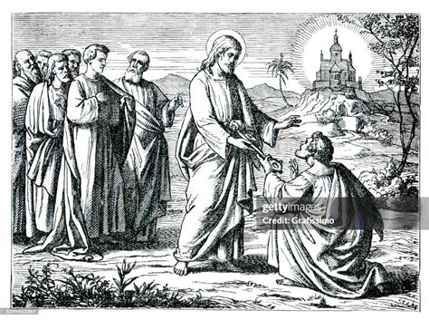 Jesus Giving Peter The Key Of The Kingdoms Heaven Illustration 1882