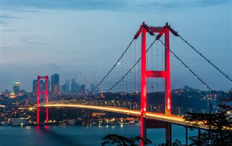 Istanbul Bosphorus Bridge At Night Stock Photo Image Of Istanbul