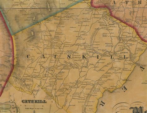 Greene County New York 1856 Old Wall Map Reprint With Etsy