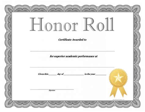 40 Honor Roll Certificate Templates And Awards Printabletemplates