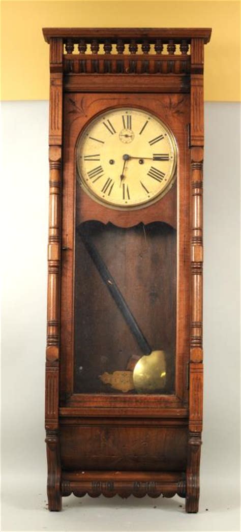 Sold Price Ansonia Clock Co Walnut Regulator Wall Clock Invalid Date Edt