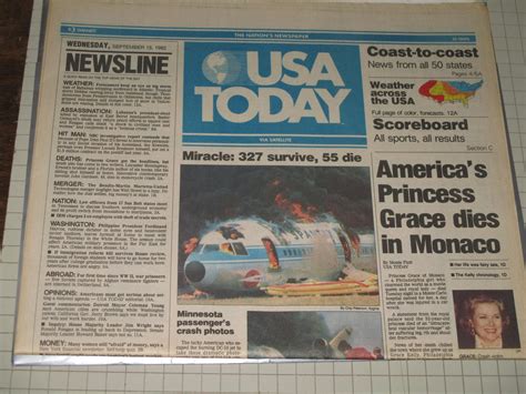 Usa Today Newspaper First Day Of Issue 1 1982 Magazine Periodical