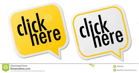 Set of click here labels stock vector. Illustration of isolated - 19869383