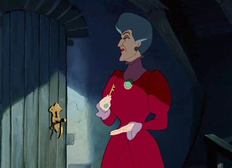 An Animated Woman In A Red Dress Standing Next To A Door And Looking At