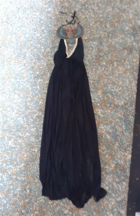 ladies empress divine fancy dress costume starline black gold egyptian size l ebay