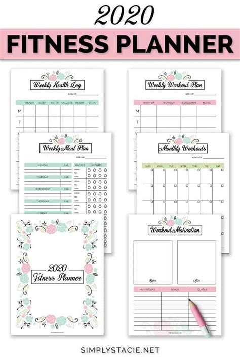Monthly Workout Trackerexercise Planner Fitness Planner Monthly Workout Calendar Planner Page