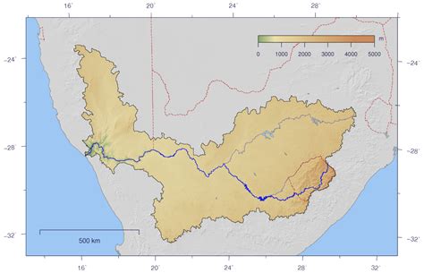 Contain information about regions division. Orange River Map