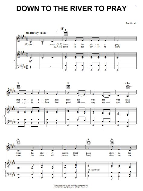 Down by the river chords. Down To The River To Pray | Sheet Music Direct