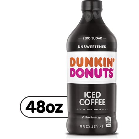 Dunkin Unsweetened Iced Coffee Bottle 48 Fl Oz Juice And Drinks