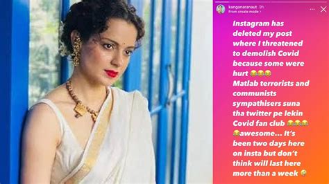 Kangana Ranaut Feels She Will Be Banned On Instagram Too Laughs About