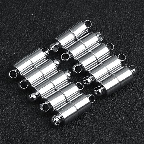 20pcslot Rhodium Color Column Strong Magnetic Clasps Necklace Jewelry