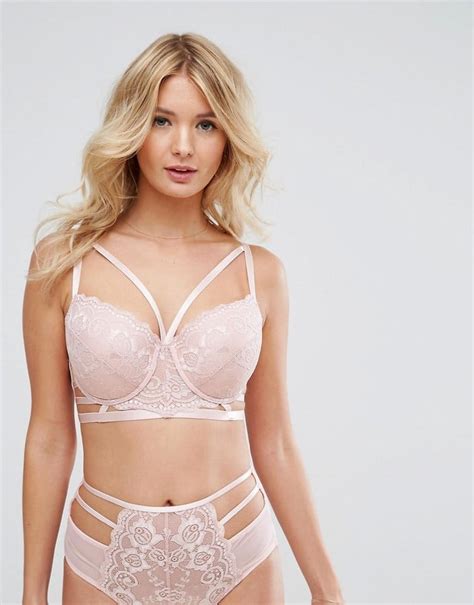 Asos Fuller Bust Florence Strappy Lace Moulded Underwire Bra Sexy Pink Lingerie Popsugar