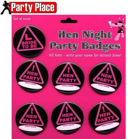 Hen Night Party Badges 7 Ppo2494 Party Place 3 Floors Of