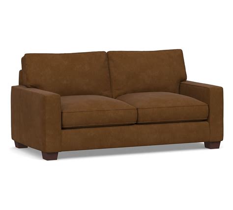 Pb Comfort Square Arm Leather Sofa 78 Polyester Wrapped Cushions