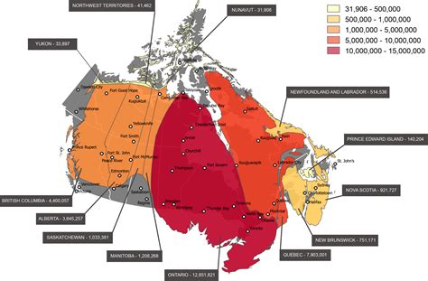 Canada Mapped by Population - Immigroup - We Are Immigration Law