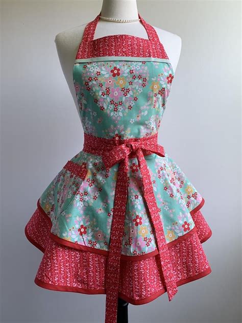 last one this personalized womens retro apron in cute red hearts is made with full flirty