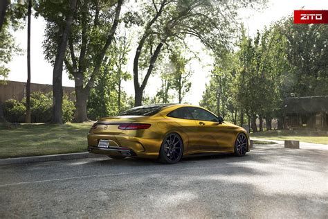 Classic mercedes cars for sale. Gold Wrapped Mercedes-Benz S500 Coupe with Zito Wheels - GTspirit