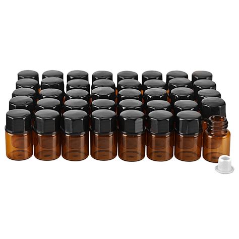 40 Pack 2 Ml 58 Dram Mini Amber Glass Sample Bottles