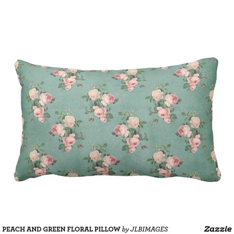Peach And Green Floral Pillow Floral Pillows Pillows Decorative