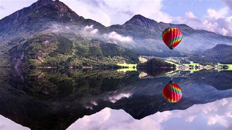 4k Ultra Hd Baloon Lake Mountains Wide Screen Wallpaper 1080p2k4k
