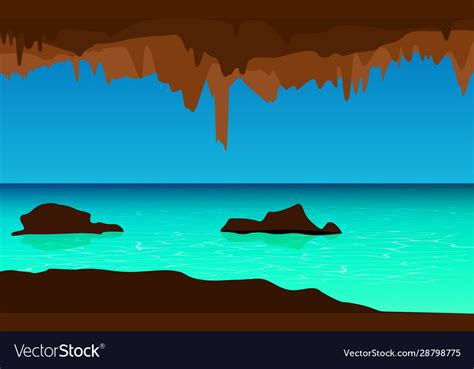Landscape Cave In Sea Royalty Free Vector Image