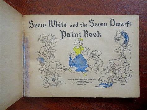 Snow White And Seven Dwarves 1938 Walt Disney Childrens Coloring Book