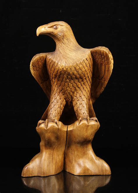Sold Price: Carved Wood Eagle Sculpture - Invalid date EST