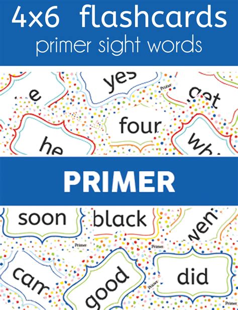 Primer Sight Words Flashcards One Beautiful Home
