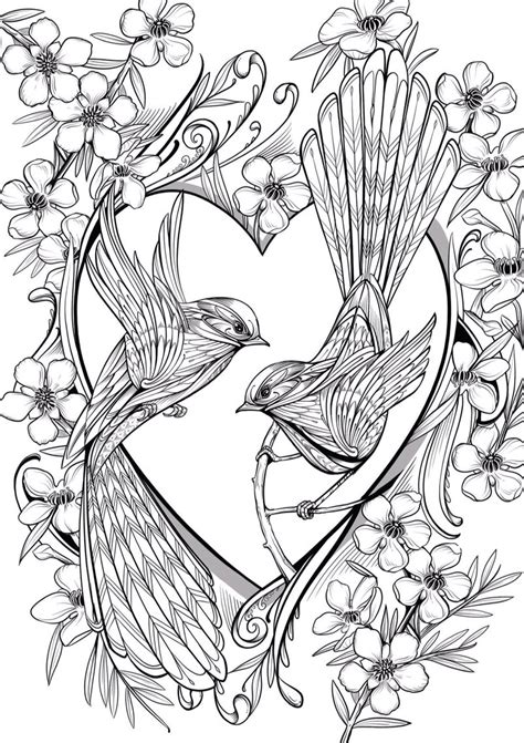 Love Birds Bird Coloring Pages Love Coloring Pages Skull Coloring Pages