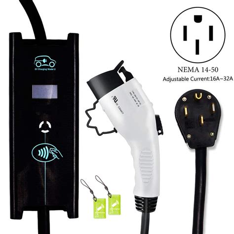 Zencar Level 2 Ev Charger 240v 25ft Adjustable Current 32 Amp Nema 14