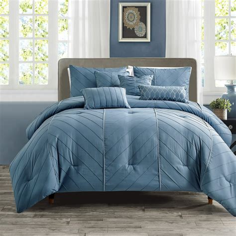 Hgmart Bedding Comforter Set Bed In A Bag 7 Piece Luxury Pleated