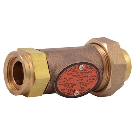 Cash Acme Brass 1 In Fnpt Double Check Backflow Preventer At