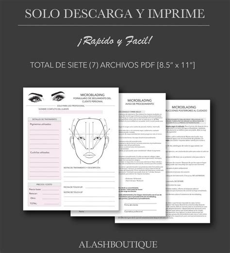 SpanishespaÑolprintable Microblading Forms client Etsy Microblading