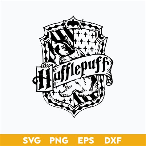 Hufflepuff Outline SVG, Hufflepuff House Emblem Harry Potter - Inspire