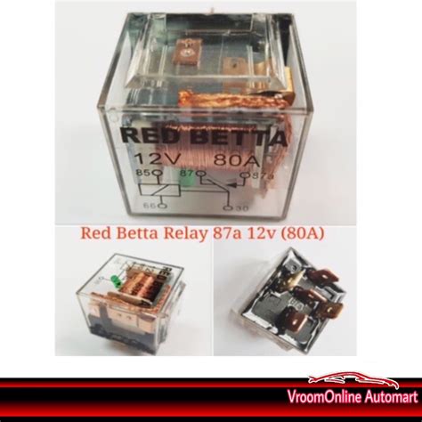 Car 12v 87a 5pin Relay Control Device Red Betta Relay 87a 80a