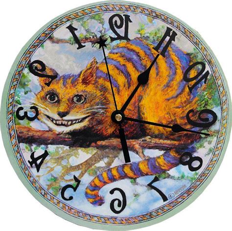 Cheshire Cat Clock Runs Backwards Alice In Wonderland Decor Etsy