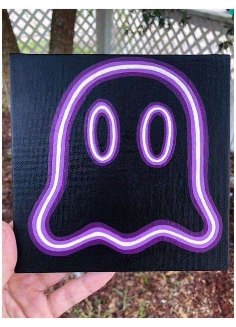 Neon Lights Ghost Acrylic Painting Etsy Neon Light Painting