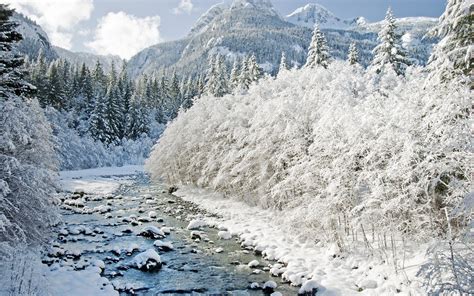 Download Wallpapers Winter Mountains Mountain River Snow Winter