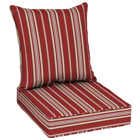 better homes and gardens red stripe 48 x 24 in outdoor deep seat cushion set with enviroguard