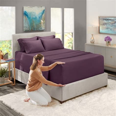 Choose between 310 & 618 luxury thread counts. Queen Size Extra Deep Pocket 6-Piece Bed Sheets Set Purple ...