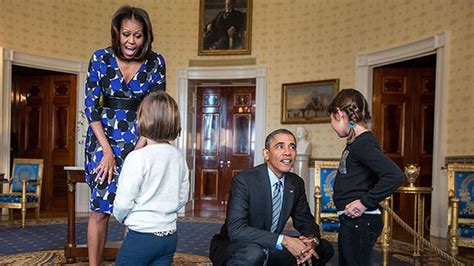 The President And The First Lady Surprise Visitors On White House Tours