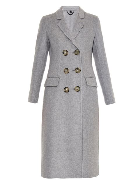 Lyst Burberry Prorsum Double Breasted Cashmere Coat In Gray