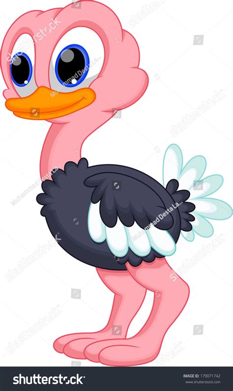 Cute Baby Ostrich Cartoon Stock Illustration 179071742 Shutterstock