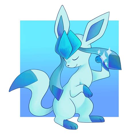 Glaceon Is Sparkly For It Is Ice In 2020 Pokemon Eeveelutions Cute