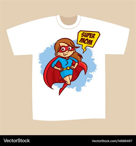 T Shirt Print Design Superhero Mom Royalty Free Vector Image