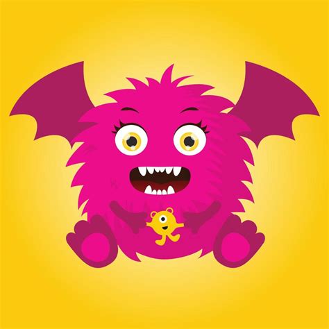 Cute Cartoon Baby Monster Holding Doll Vector Illustration 11863246