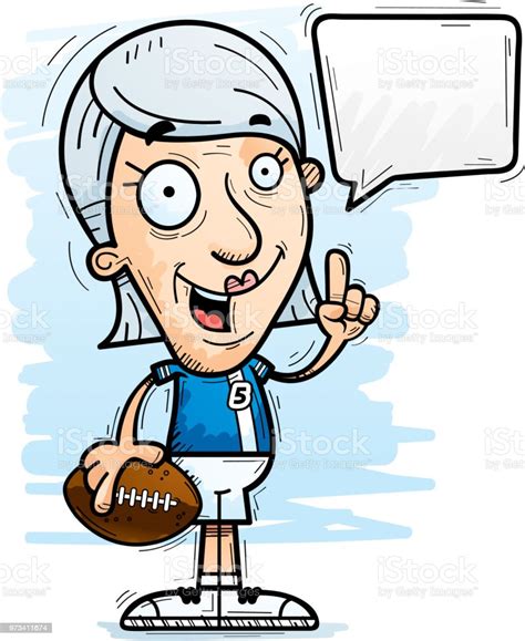 Cartoon Senior Football Player Talking Stock Illustration Download